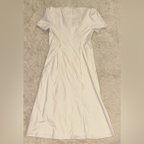 NWOT Reformation Alida Button Front cotton Midi summer white dress sz 12 - Picture 7 of 10